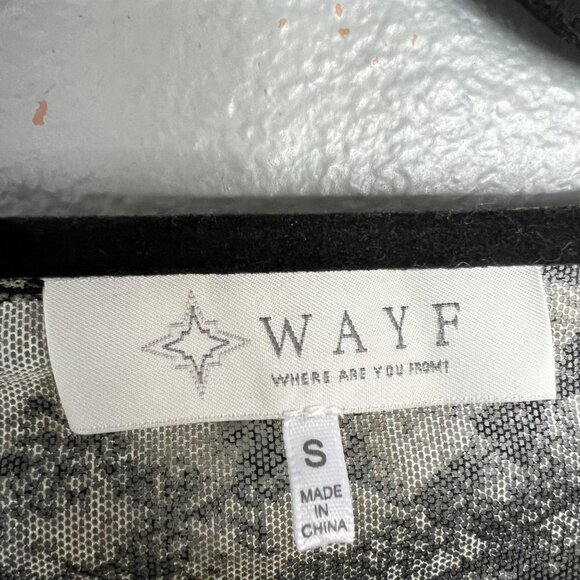 NWOT WAYF Snakeskin Print‎ Mesh Tiered Skater Dress Long Sleeve Layered Small - Picture 2 of 9
